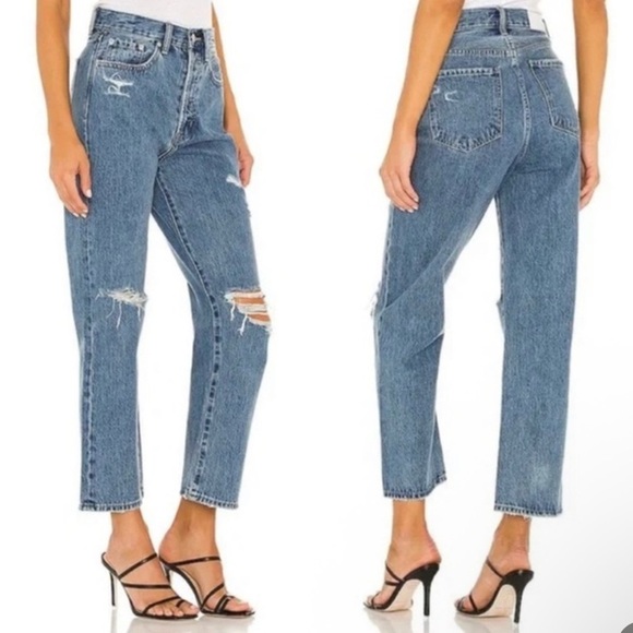 PISTOLA Cassie Super High Rise Straight Leg Crop Jeans Elixir - Picture 1 of 7